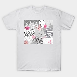 black pink white vsco collage T-Shirt